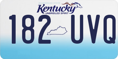 KY license plate 182UVQ