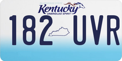 KY license plate 182UVR