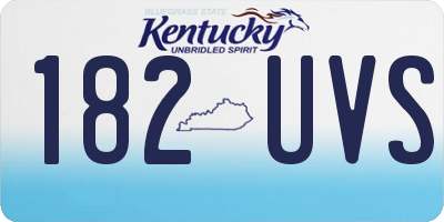 KY license plate 182UVS