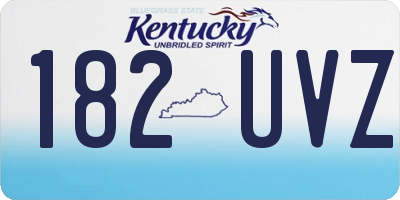 KY license plate 182UVZ