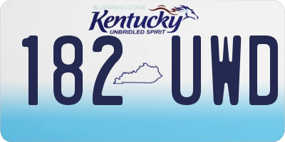 KY license plate 182UWD