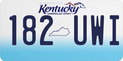 KY license plate 182UWI