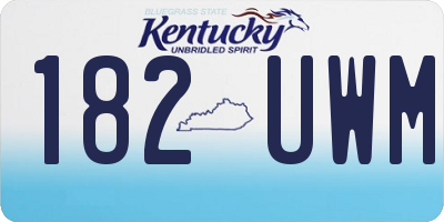 KY license plate 182UWM