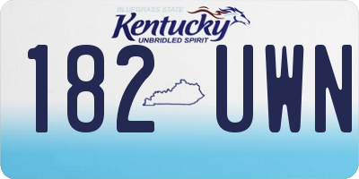 KY license plate 182UWN