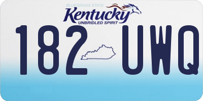 KY license plate 182UWQ