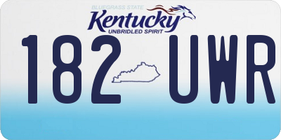 KY license plate 182UWR