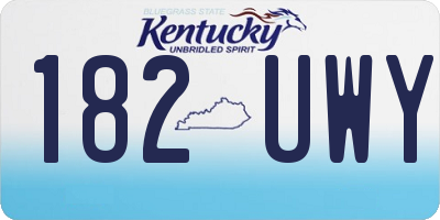 KY license plate 182UWY