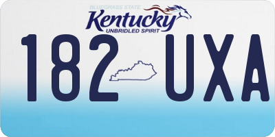 KY license plate 182UXA