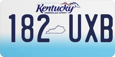 KY license plate 182UXB