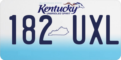 KY license plate 182UXL