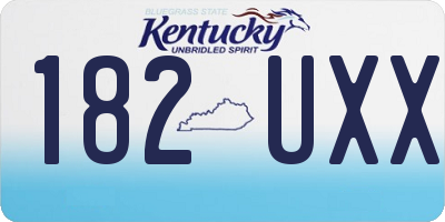 KY license plate 182UXX