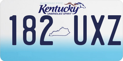 KY license plate 182UXZ