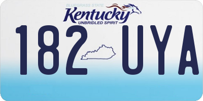 KY license plate 182UYA
