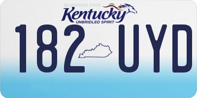 KY license plate 182UYD