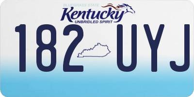 KY license plate 182UYJ