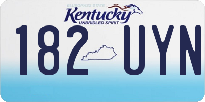 KY license plate 182UYN