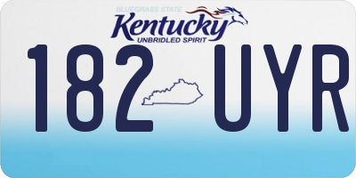 KY license plate 182UYR