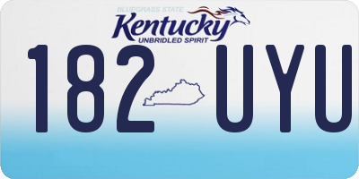 KY license plate 182UYU