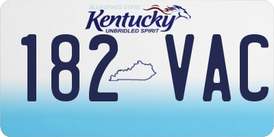 KY license plate 182VAC