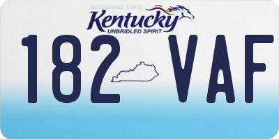 KY license plate 182VAF