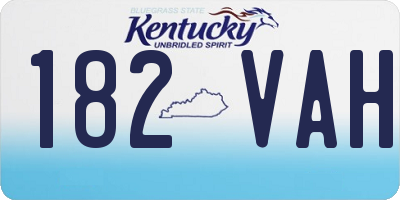 KY license plate 182VAH