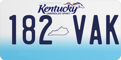 KY license plate 182VAK