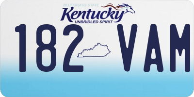 KY license plate 182VAM