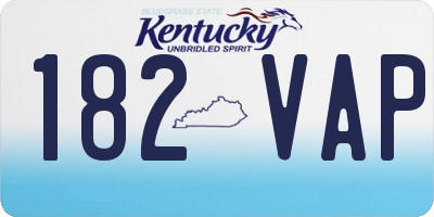 KY license plate 182VAP