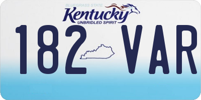 KY license plate 182VAR