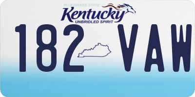 KY license plate 182VAW