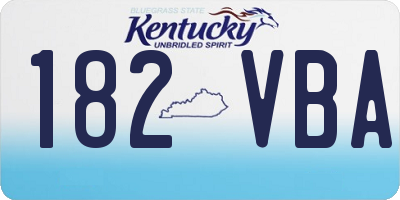KY license plate 182VBA