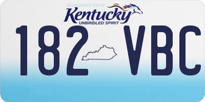 KY license plate 182VBC