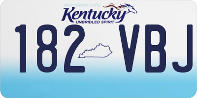 KY license plate 182VBJ