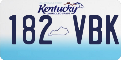KY license plate 182VBK