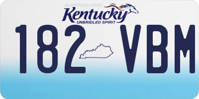 KY license plate 182VBM