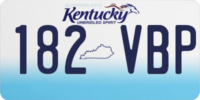 KY license plate 182VBP