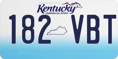KY license plate 182VBT