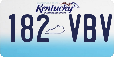KY license plate 182VBV