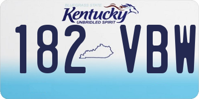 KY license plate 182VBW