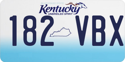 KY license plate 182VBX