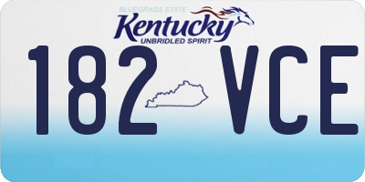 KY license plate 182VCE