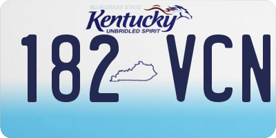 KY license plate 182VCN
