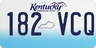 KY license plate 182VCQ