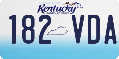 KY license plate 182VDA