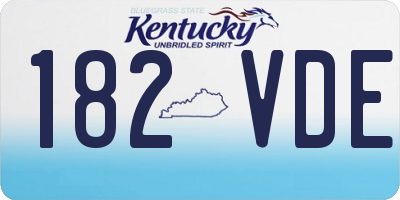 KY license plate 182VDE