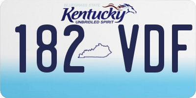 KY license plate 182VDF