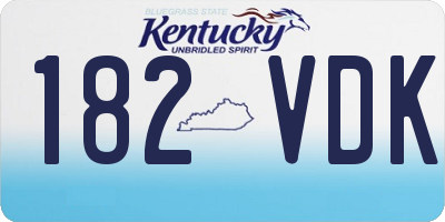 KY license plate 182VDK