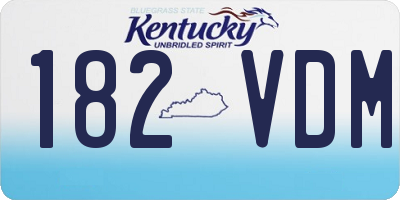 KY license plate 182VDM