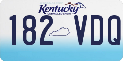 KY license plate 182VDQ