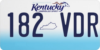 KY license plate 182VDR